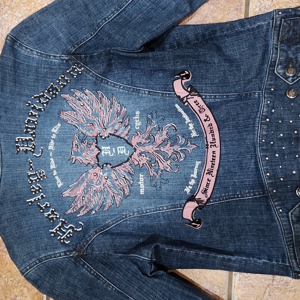 Harley Davidson denim jacket Womens Size Small - Picture 6 of 7